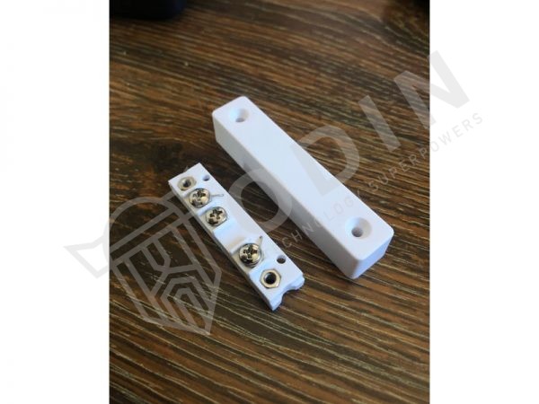 Alternative view of Contatto magnetico per allarmi via filo in plastica colore bianco con morsetti