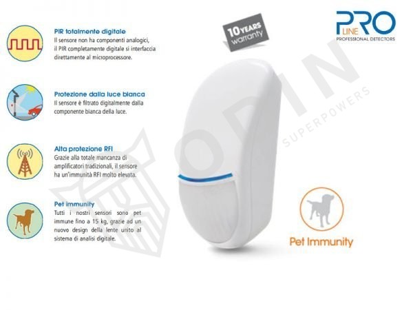 AMC DT1 Sensore volumetrico doppia tecnologia pet immune portata 15 mt serie Pro Line