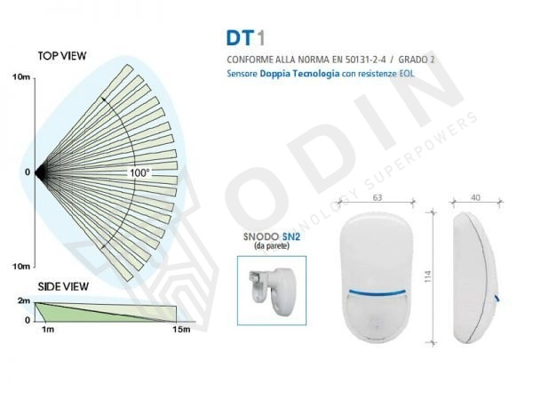 AMC DT1 Sensore volumetrico doppia tecnologia pet immune portata 15 mt serie Pro Line