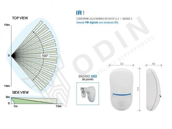 AMC IR1 Sensore volumetrico PIR pet immune portata 15 mt serie Pro Line