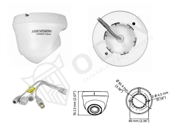 HIKVISION HWT-T120-P Mini dome Turbo HD ottica 2,8 mm 2 Mpx con IR fino a 20 mt