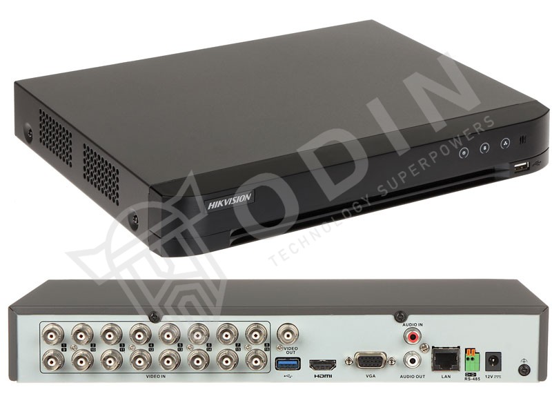 HIKVISION iDS-7216HQHI-M1/S DVR Turbo HD Acusense 16 ingressi + 2 canali IP fino a 6 Mpx