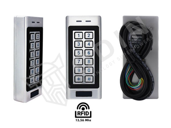 Controllo accessi standalone IP66 con tastiera e lettore mifare 13,56 mhz waterproof