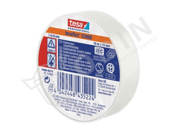 Nastro isolante Tesa 53988-00065-00 in PVC morbido TESA (bianco) 10 m x 15 mm