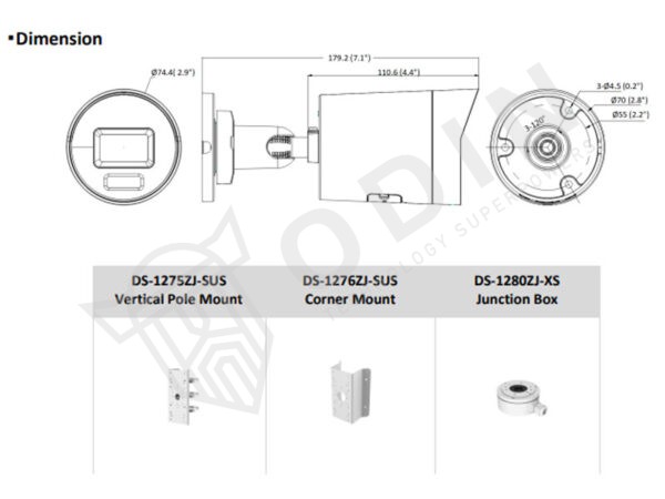 Hikvision DS-2CD2087G2H-LIU Telecamera ColorVu 4k Smart Hybrid Acusense bullet Ip 8 Mpx ottica 4 mm