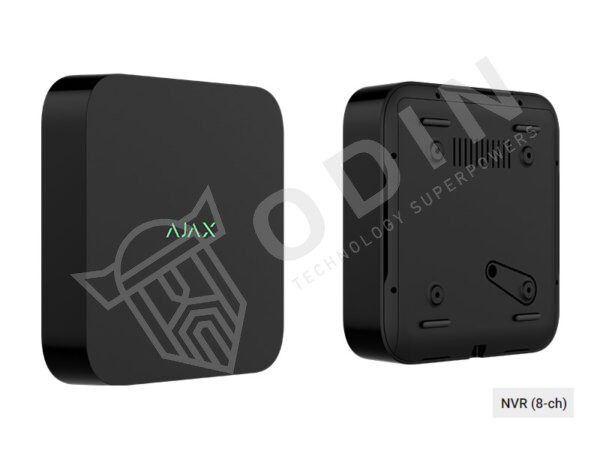 Ajax Nvr videoregistratore 8 canali di rete per telecamere Onvif fino a 4K, HDD 3,5" fino a 16 TB nero