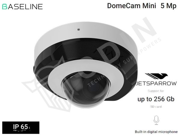 Ajax Telecamera DomeCam 76018 Mini IP 5 Megapixel IP65 con microfono 2,8 mm con slot per micro SD fino a 256GB, IR fino a 30 mt