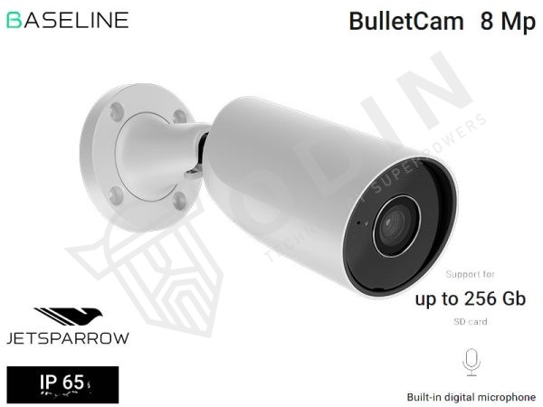 Ajax Telecamera BulletCam 79031 IP 8 Megapixel IP65 con microfono 4 mm con slot per micro SD fino a 256GB, IR fino a 35 mt