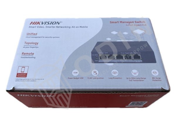 Hikvision DS-3E1505P-EI/M Switch Managed Smart 4 porte Gigabit PoE + 1 Uplink RJ45