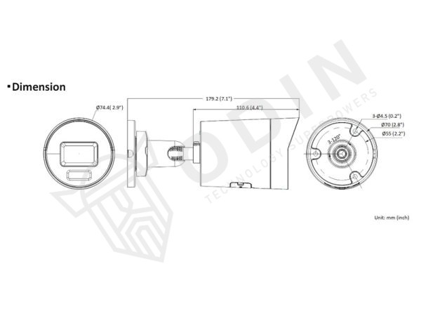 Alternative view of Hikvision DS-2CD2086G2H-IU Telecamera 4K bullet Acusense IR 40 mt IP6 ottica 2,8 mm DarkFighter