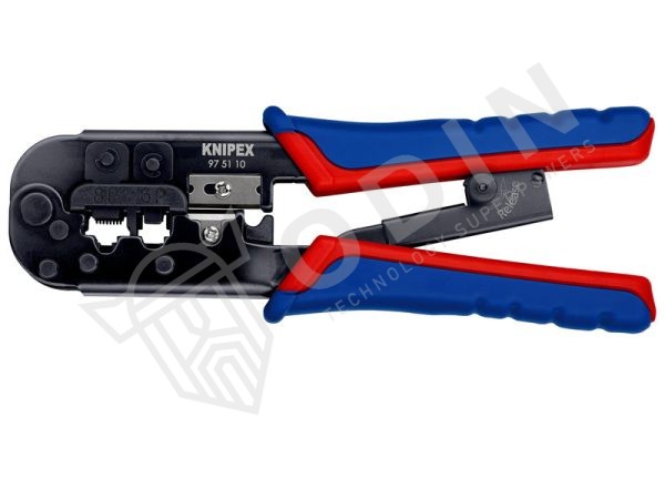Knipex 975110 Pinza crimpatrice per Plug a 6 e 8 poli tipo RJ 11/12 e tipo RJ 45