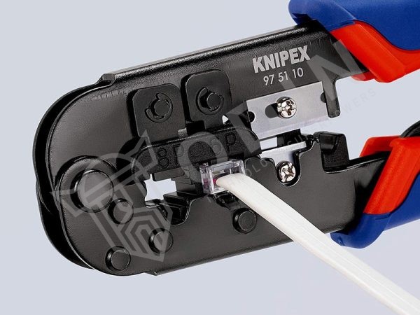 Knipex 975110 Pinza crimpatrice per Plug a 6 e 8 poli tipo RJ 11/12 e tipo RJ 45