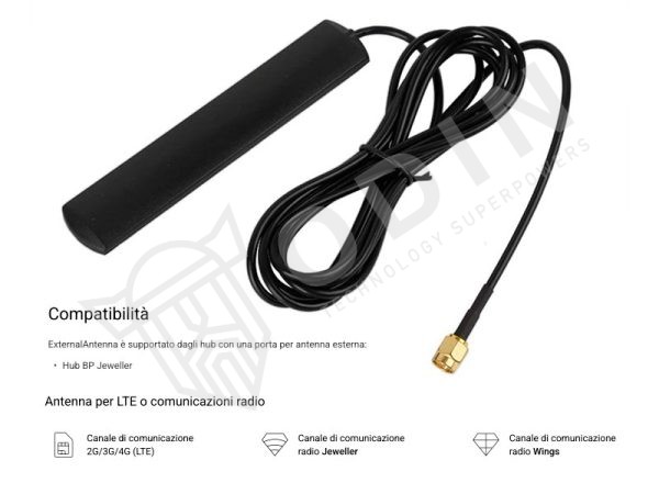 AJAX 104117 Antenna esterna per LTE o comunicazione radio compatibile con centrale HUB BP