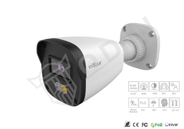 Telecamera VSC-IPT2BLPF28 Dual Light IP ONVIF ottica 2,8 mm Dual Light IP67 PoE con microfono IR fino a 20 mt