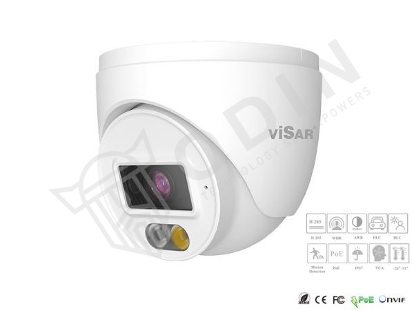 Telecamera VSC-IPT2VDPF28 Dual Light IP ONVIF ottica 2,8 mm Dual Light IP67 PoE con microfono IR fino a 20 mt