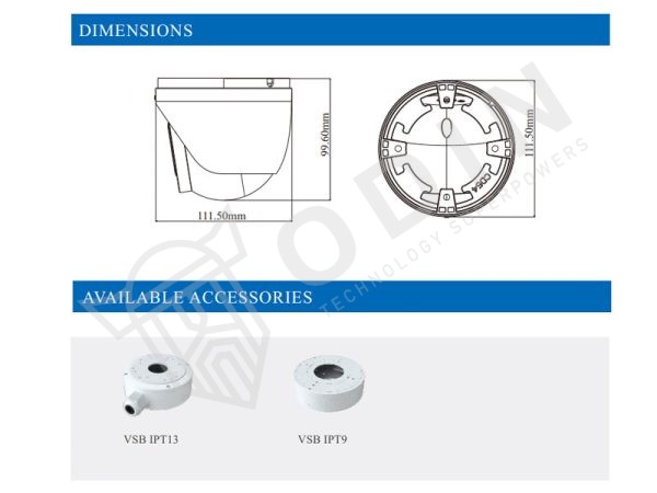 Telecamera VSC-IPT4VD-ALF288 Dual Light IP 4 Mpx ONVIF ottica 2,8 mm IP67 PoE, con luci di avvertimento e sirena incorporata