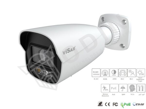 Telecamera VSC-IPT6BLDLMZ Dual Light IP 6 Mpx ONVIF ottica 2,8-12 mm IP66 PoE, con luci di avvertimento e sirena incorporata