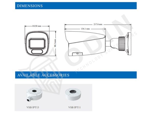 Telecamera VSC-IPT6BLDLMZ Dual Light IP 6 Mpx ONVIF ottica 2,8-12 mm IP66 PoE, con luci di avvertimento e sirena incorporata