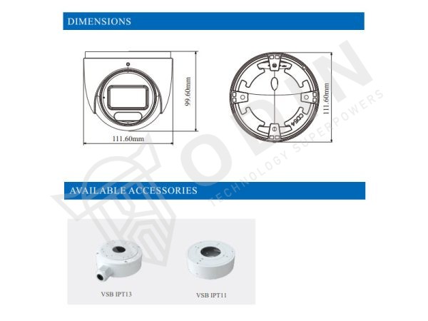 Telecamera VSC-IPT6VDS4CMZ Dual Light IP 6 Mpx ONVIF ottica 2,8-12 mm IP66 PoE, con luci di avvertimento e sirena incorporata