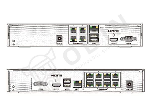 NVR Visar 4 ingressi VSN-T6104B1BPOE con 4 porte PoE 1 HDD fino a 10Tb ideale per telecamere max 6 mpx