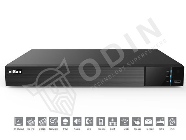 NVR Visar 16 ingressi VSN-T8216HPOE16 con 16 porte PoE 2 HDD fino a 8Tb ideale per telecamere max 8 mpx