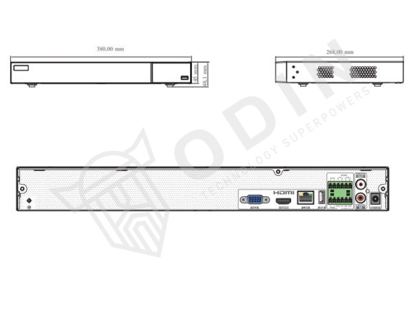 NVR Visar 16 ingressi VSN-T9216B2B 2 HDD fino a 10Tb ideale per telecamere max 8 mpx