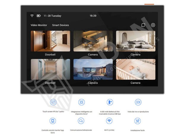 EZVIZ CS-SD7 Schermo intelligente 7 pollici IPS touch per il controllo dei device di sicurezza domestica