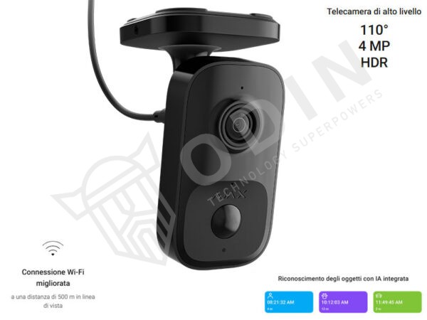 Ajax Telecamera IndoorCam 111567 wi-fi per interni con rilevatore di movimento PIR e IA integrata risoluzione 4 Megapixel