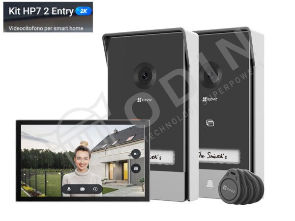 EZVIZ CS-HP7 2-ENTRY Videocitofono Smart connesso connessione a 2 fili con schermo touch 7" Risoluzione 2K