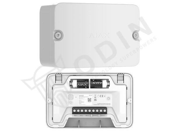 Ajax 124590 Modulo I/O 2x2 colore bianco, indirizzabile wireless con due ingressi e due uscite